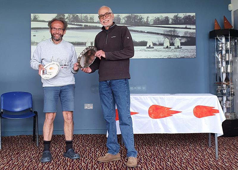 Eddie receiving his prizes from Steve Boud during the 2022 Comet Association Championships at Staunton Harold  photo copyright Nigel Fern taken at Staunton Harold Sailing Club and featuring the Comet class