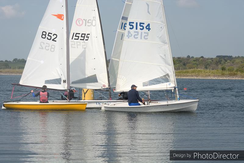 Border Counties Midweek Sailing: Shotwick Event 1 first mark with race winner Dave Turtle in his Comet photo copyright Pete Chambers taken at Shotwick Lake Sailing and featuring the Comet class