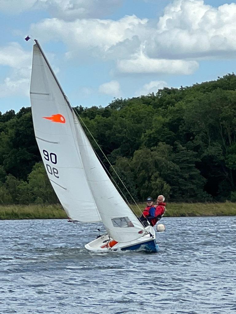 Comet Duo 2022 'Worlds' and Nationals at Cransley photo copyright Nigel Austin, Cave Ellson & Lu Stevenson taken at Cransley Sailing Club and featuring the Comet Duo class