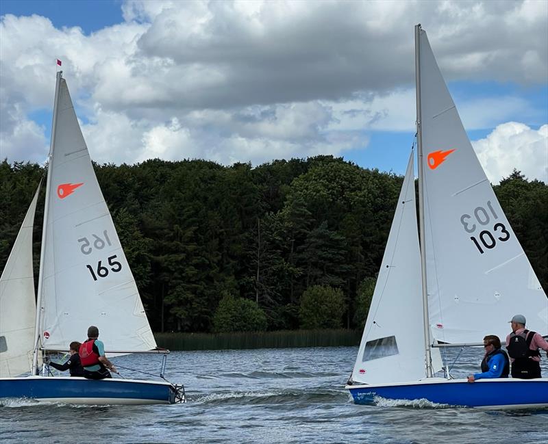 Comet Duo 2022 'Worlds' and Nationals at Cransley photo copyright Nigel Austin, Cave Ellson & Lu Stevenson taken at Cransley Sailing Club and featuring the Comet Duo class