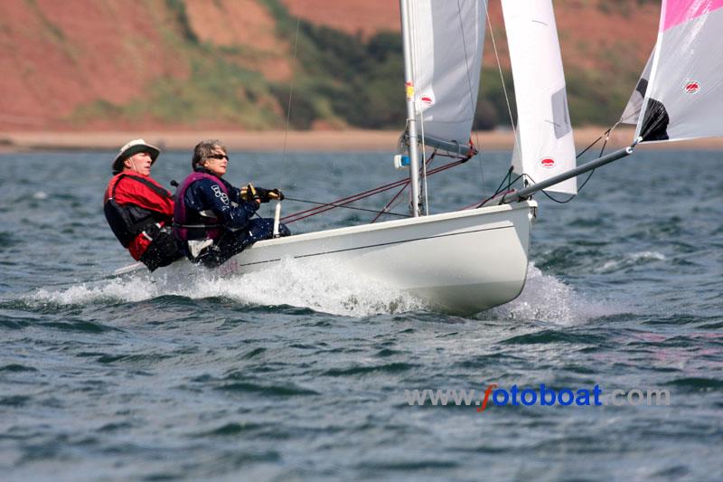 Andrew and Caroline McAusland win the Comet Trio nationals at Exe photo copyright Mike Rice / www.fotoboat.com taken at Exe Sailing Club and featuring the Comet Trio class