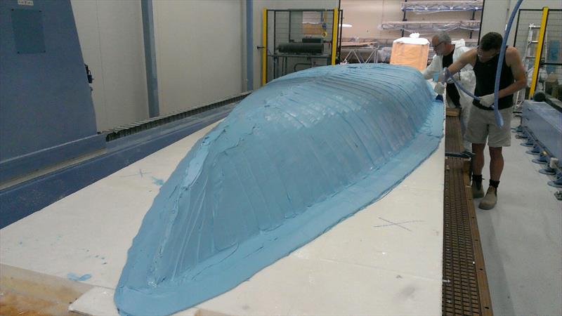 With the minutest attention to detail, new tooling for Contenders is being produced using the latest techniques. The results are setting new standards for quality and fairness, such as this new hull mould taking shape in Australia - photo © Sean Managh