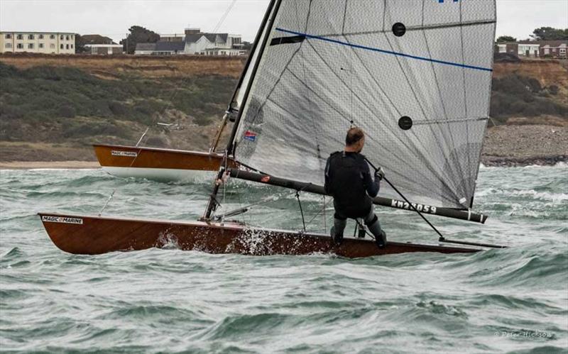 Simon Mussell must have dreams about Championship weather such as this. Wind and wave are conditions that show the sea keeping qualities of the Contender off to their best – and at the recent European Championships, Highcliffe didn't disappoint! photo copyright Peter Hickson taken at Highcliffe Sailing Club and featuring the Contender class