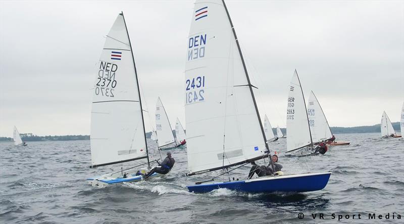 Close fleet action on day 4 of the Contender Worlds 2017 at Sønderborg, Denmark photo copyright VR Sport Media taken at Sønderborg Yacht Club and featuring the Contender class