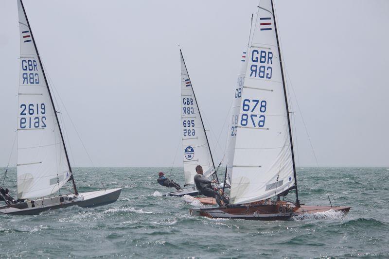 Mike Murley, Graeme Wilcox, Tom Hooton in the Contender Southern Championship at Highcliffe photo copyright Sarah Desjonqueres taken at Highcliffe Sailing Club and featuring the Contender class