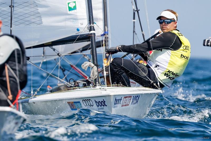 German Max Billerbeck celebrated in the Contender class his first ever Kiel Week win photo copyright Kiel Week / Sascha Klahn taken at Kieler Yacht Club and featuring the Contender class