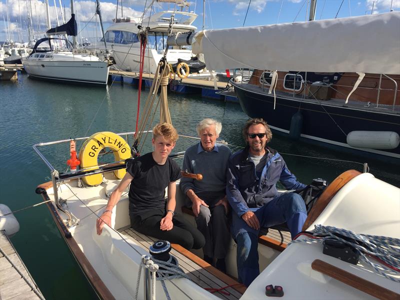 Jonah, Jeremy and Kit Rogers on board the Contessa 26 Grayling photo copyright Jessie Rogers taken at  and featuring the Contessa 26 class