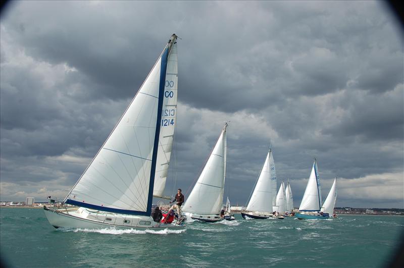 Contessa 26 class hit the start line in the RYYC 152nd Annual Regatta photo copyright Any Saltonstall / www.amysaltonstall.co.uk taken at Royal Yorkshire Yacht Club and featuring the Contessa 26 class