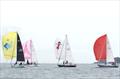 Corafin, Mary Rose Tudor, English Rose and Carinosa in close racing on Friday - Contessa 32 class at Cowes Week © Rob Hamlett