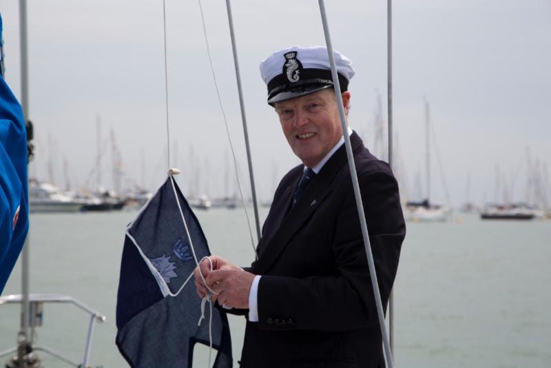 RORC Commodore, Michael Boyd on board Contessa 32, Olivia at the recent RYS Fleet Review bicentenary celebrations photo copyright Olivia Chenevix-Trench taken at Royal Ocean Racing Club and featuring the Contessa 32 class