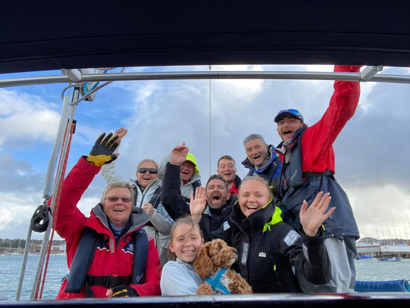 The team on Andaxi, both racing and shore-based crew, celebrate winning the Contessa 32 Nationals at Cowes - photo © Donna Rouse-Collen