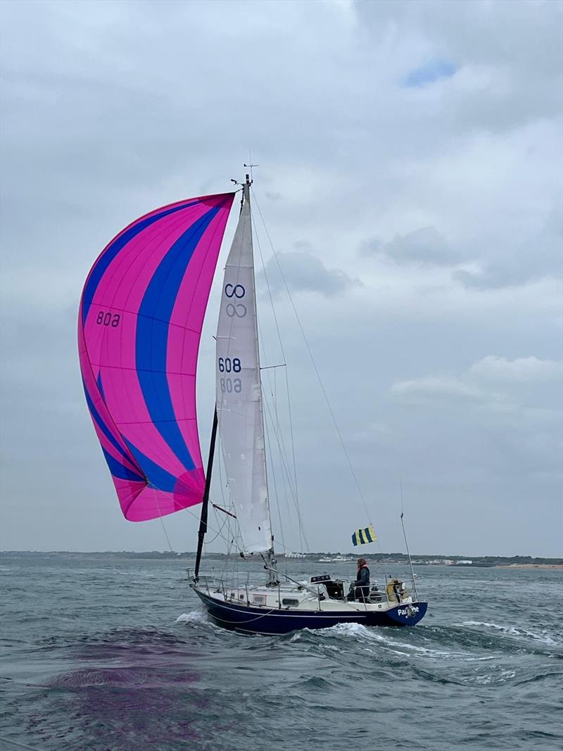 Contessa 32 Panache sailed by Alice Butcher single handed Cowes - Poole race photo copyright Imogen Smart of Coric taken at  and featuring the Contessa 32 class