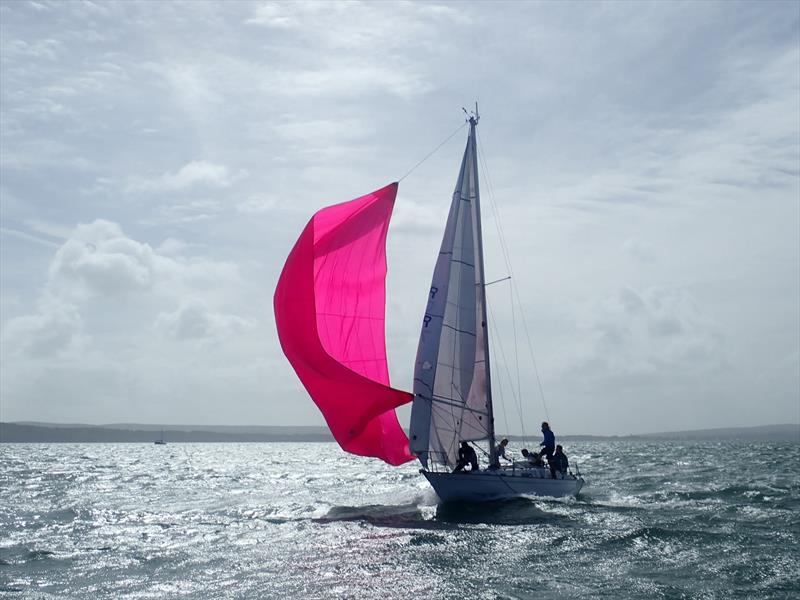 Mid spinnaker drop on Gigi during the Contessa 32 Nationals at Lymington - photo © Clive Hughes