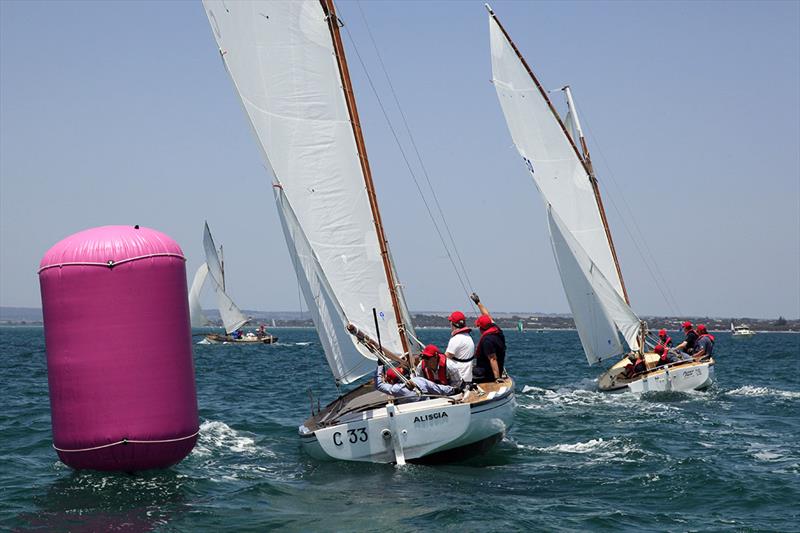 Aliscia skippered by Michael Cantwell, a second in the fourth race resulting in second place overall photo copyright A.J. McKinnon taken at Sorrento Sailing Couta Boat Club and featuring the Couta Boat class