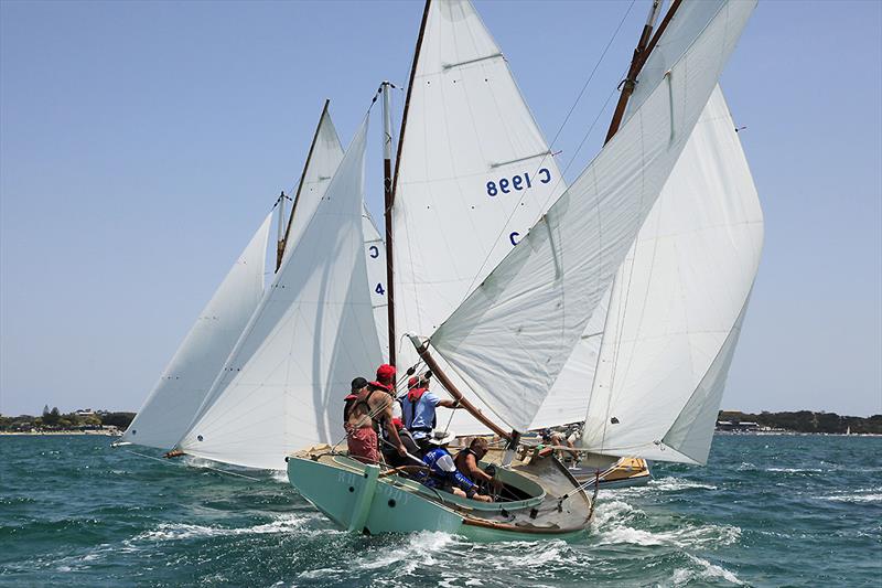 Things are very busy at the weather mark for all photo copyright A.J. McKinnon taken at Sorrento Sailing Couta Boat Club and featuring the Couta Boat class