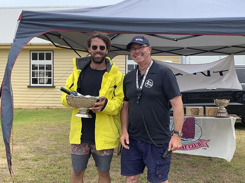 Third in Division One, Harry Mighell, skipper of Margarita and Ben Fels PRO photo copyright Hollie Hick taken at Sorrento Sailing Couta Boat Club and featuring the Couta Boat class