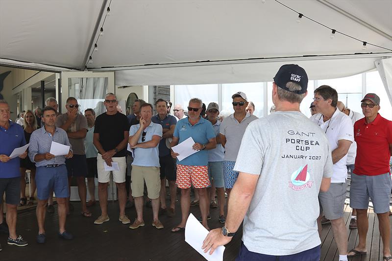 Breifing at the Gant Portsea Cup photo copyright A.J. McKinnon taken at Sorrento Sailing Couta Boat Club and featuring the Couta Boat class