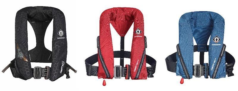 Crewfit  180N Pro (black), Crewfit 165N Sport (red) and Crewfit 150N Junior (blue) photo copyright Crewsaver taken at  and featuring the  class