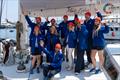 Boris Herrmann, Pierre Casiraghi, HSH Prince Albert II of Monaco, Prof Dr Antje Boetius, Prof Dr Katja Matthes, Peter Eckhardt from Laeisz, and the crew of Malizia Explorer © Marie Lefloch | Team Malizia
