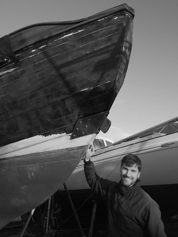 Tim Newson working on Black Sheep ahead of the Golden Globe Race photo copyright Tim Newson taken at  and featuring the Cruising Yacht class