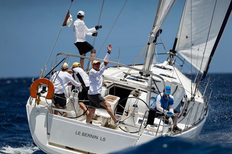 Thomas Priebus' Dufour 450, Le Bernin leading CSA Bareboat 3 on the final day at Antigua Sailing Week photo copyright Paul Wyeth / www.pwpictures.com taken at Antigua Yacht Club and featuring the Cruising Yacht class
