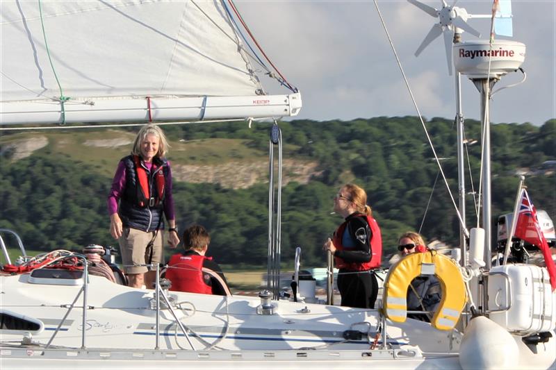 Catherine Dobson during the Only Girls Afloat initiative at Llandudno photo copyright Seren Radley taken at Llandudno Sailing Club and featuring the Cruising Yacht class