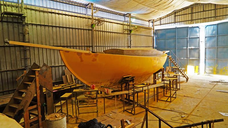Indian skipper Abhilash Tomy will be racing a replica of Sir Robin Knox-Johnston's Suhaili. The yacht is  now nearing completion at the Aquarius shipyard on Goa - photo ©  Abhilash Tomy