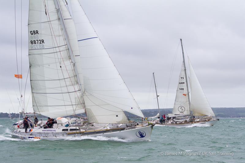 Challenger and Donald Searle during the Small Ships Race photo copyright James M Pilgrim / UK Sail Training taken at Royal Yacht Squadron and featuring the Cruising Yacht class