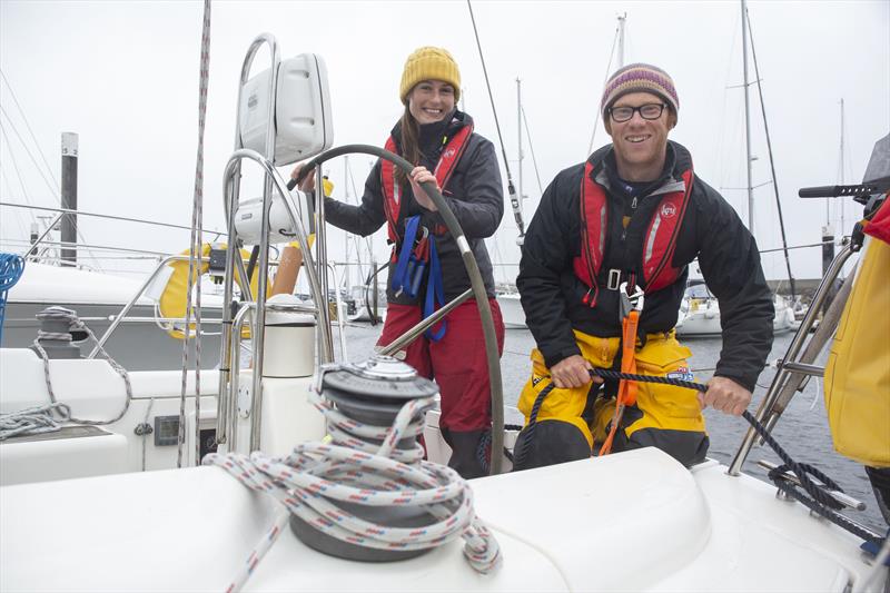 Daniel Smith and Becky Jeffrey onboard their boat InTuition in Largs - photo © RYA Scotland