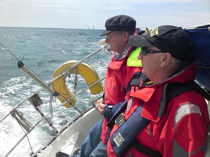 Bill Hurst (left) wins the Friendship Race in his Mirage 28 photo copyright Ian Banton / Ray Ker taken at Whitehaven Sailing & Boating Association and featuring the Cruising Yacht class