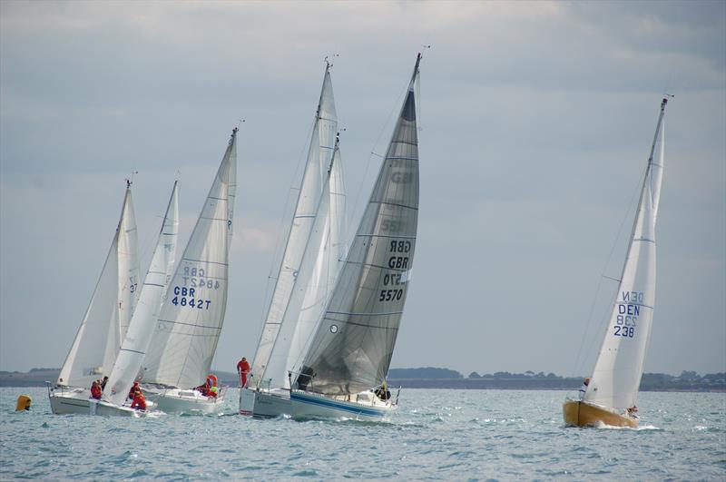 A busy start line for the cruiser class during the 156th Royal Yorkshire Yacht Club Regatta photo copyright Amy Saltonstall taken at Royal Yorkshire Yacht Club and featuring the Cruising Yacht class