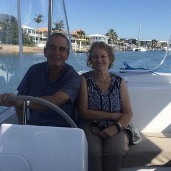 Rob and Lynne enjoying an outing on their Helia 44, Follow the Son - photo © Multihull Solutions