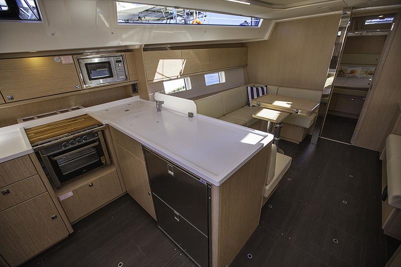 Galley and Main Saloon of the new Bavaria C45 Style Version photo copyright John Curnow taken at  and featuring the Cruising Yacht class
