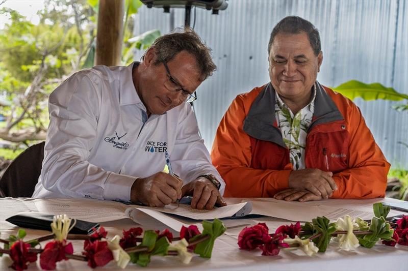 Rapa Nui and Race for Water sign a draft agreement - photo © Race For Water