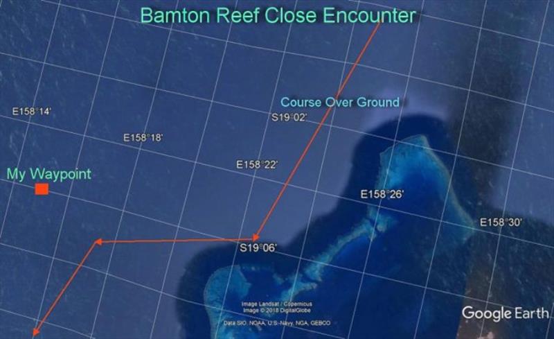 Bamton Reef close encounter photo copyright Hugh & Heather Bacon taken at  and featuring the Cruising Yacht class