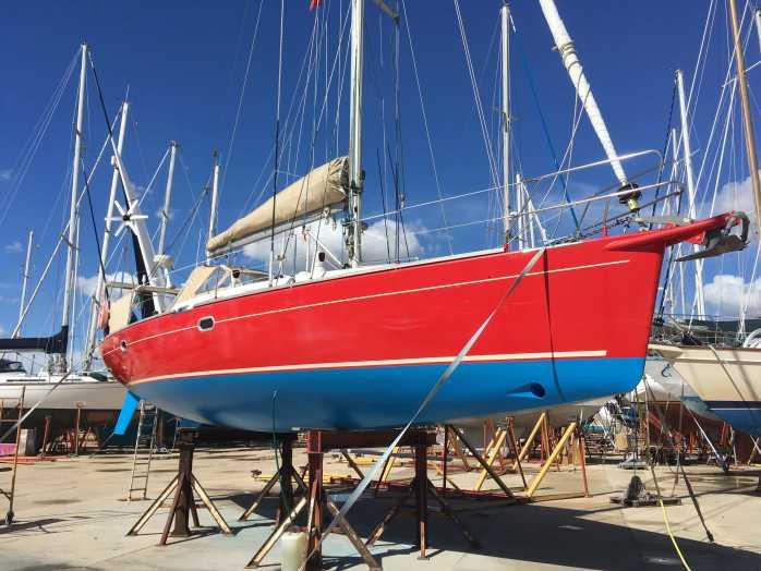 Red Roo Haul Out and Paint Work, Faro Portugal September 2018 photo copyright SV Red Roo taken at  and featuring the Cruising Yacht class