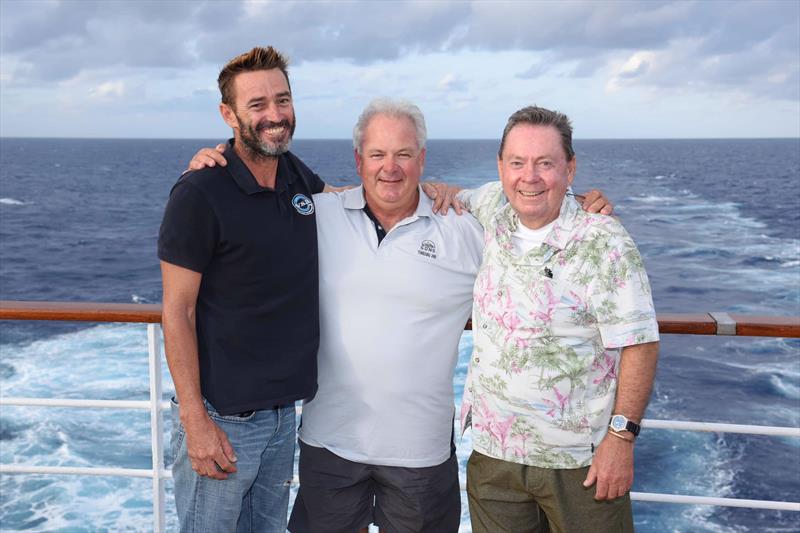 Chris Doran and the crew of Liberty III aboard the cruise liner that rescued them. - photo © Down Under Rally