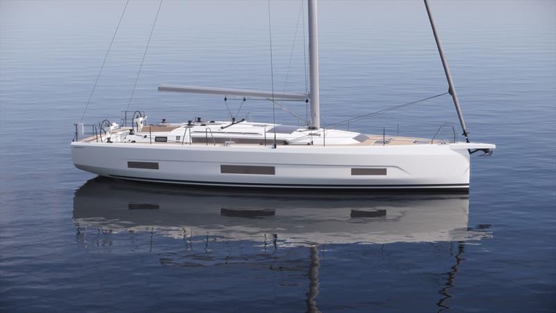 Dufour 470 side view photo copyright Liz Rushall taken at  and featuring the Cruising Yacht class