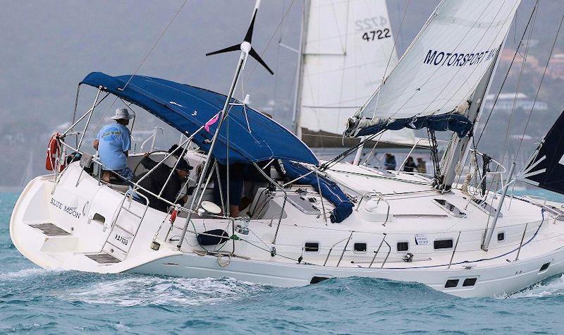 Blue Moon is at her first Race Week - Airlie Beach Race Week day 6 photo copyright Shirley Wodson taken at Whitsunday Sailing Club and featuring the Cruising Yacht class