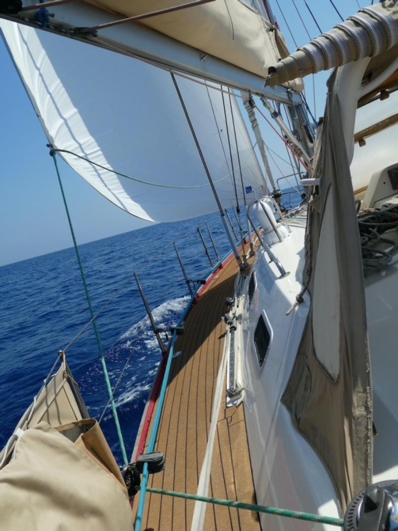 Red Roo under sail from Italy to Greece photo copyright SV Red Roo taken at  and featuring the Cruising Yacht class