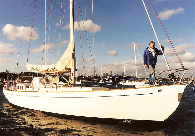 John Stanley on the finished refit of 'Winston Churchill' in 1997 photo copyright Frank Quealey taken at Australian 18 Footers League and featuring the Cruising Yacht class