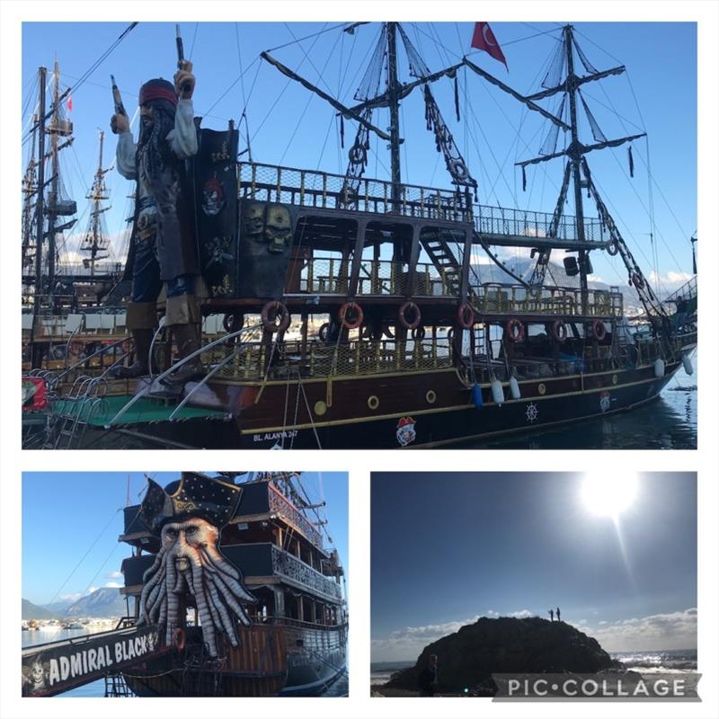Pirate Ships tied up for winter at Alanya Harbour photo copyright SV Red Roo taken at  and featuring the Cruising Yacht class