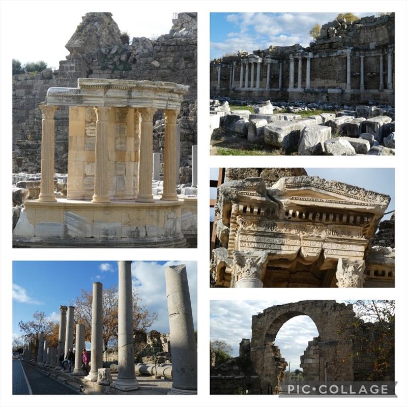 The impressive roman ruins at Side photo copyright SV Red Roo taken at  and featuring the Cruising Yacht class