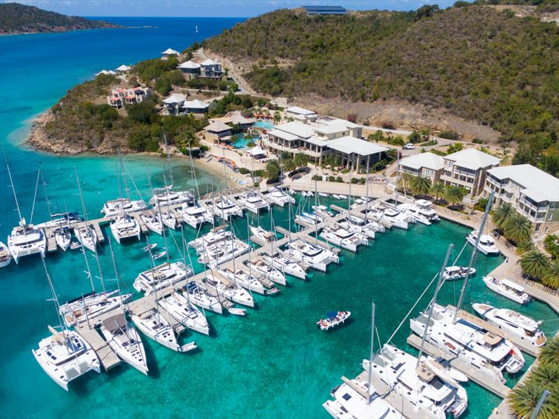 The Scrub Island Invitational on day 1 of the BVI Sailing Festival finished at the resort where competitors enjoyed the excellent facilities on day 1 of the 49th Annual BVI Spring Regatta & Sailing Festival - photo © Alastair Abrehart 