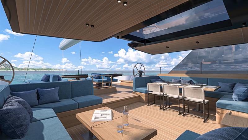 Wallywind130 - social cockpit - photo © Wally Yachts