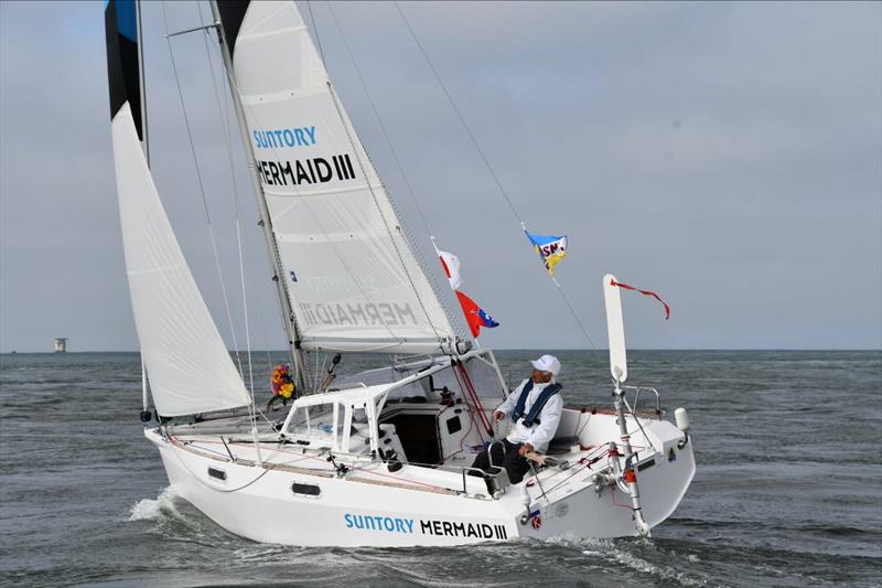 In March, 2022, Kenichi Horie set sail under the Golden Gate Bridge aboard Suntory Mermaid III, an 18-foot sloop, reversing the Japan to San Francisco voyage he made 60 years earlier  photo copyright Latitude 38 taken at Cruising Club of America and featuring the Cruising Yacht class