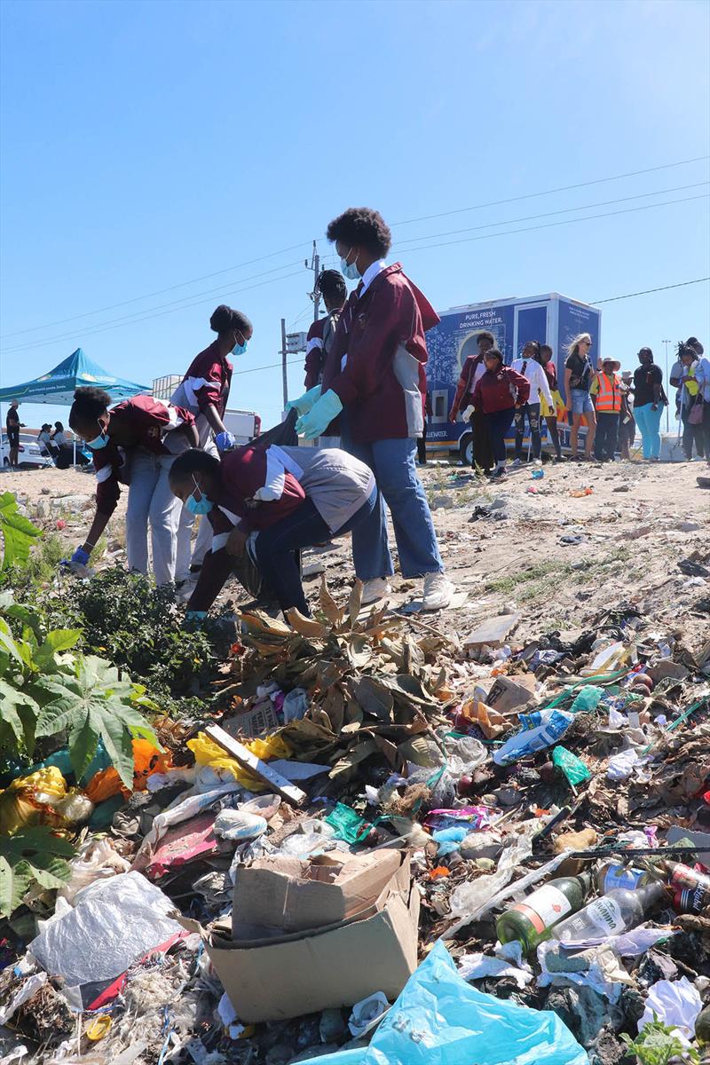 Cleaning with purpose at the Kuils River Catchment Area in Cape Town, South Africa - photo © Bluewater
