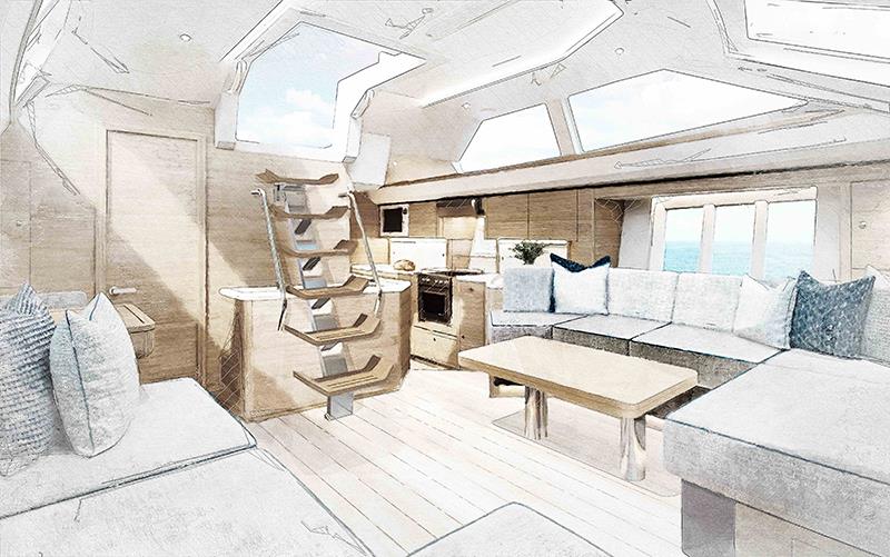 The concept interior of the saloon on the Oyster 565 Series II - an evolution of the iconic Oyster styling photo copyright Oyster Yachts taken at  and featuring the Cruising Yacht class