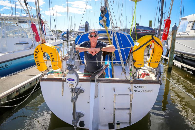 Kerry Kirk - skipper of Olmari - 30' is the smallest boat in the fleet - Pacific Rally 2025 - photo © Jacob Fewtrell Media