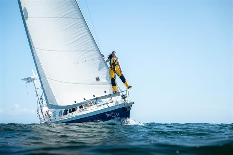Tamara Klink aboard Sardinha-2 photo copyright Marin LeRoux taken at Cruising Club of America and featuring the Cruising Yacht class